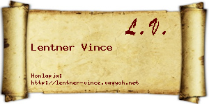 Lentner Vince névjegykártya